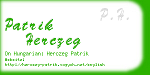 patrik herczeg business card